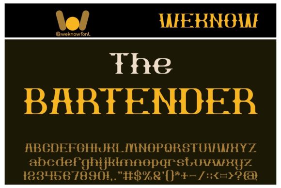 The Bartender: Elevating Visual Identity with Blackletter Elegance